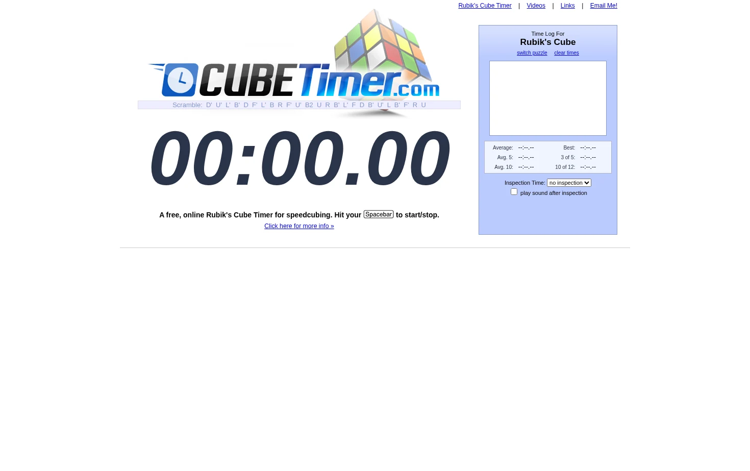Rubik's Cube Timer 页面快照